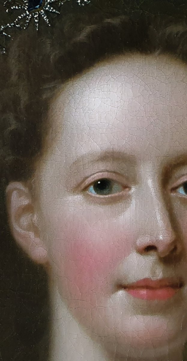 Dated 1736 Portrait Of A Lady With A Dove; Signed Willem Verelst (c.1704-1752)-photo-4