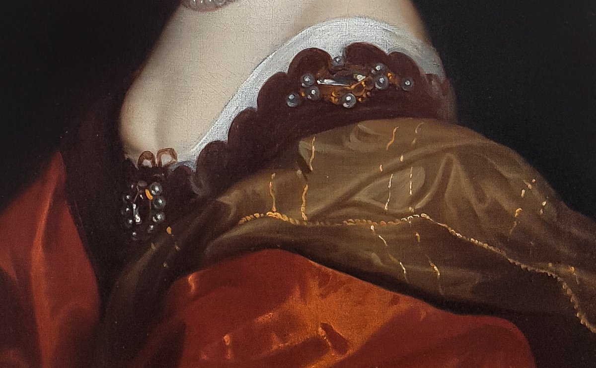 Portrait De La Comtesse De Sunderland Au XVIIe Siècle; Beau Cadre Du 17ème Siècle-photo-1