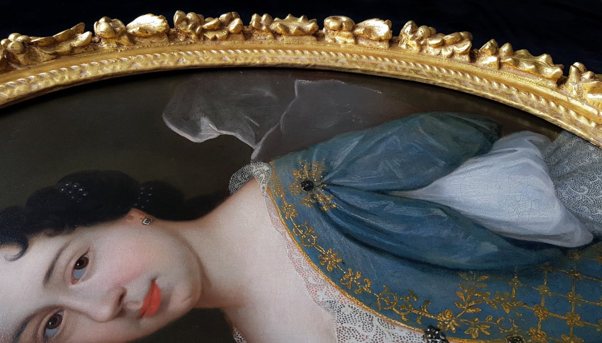 Portrait Of A Lady C.1680; Circle Of Francois De Troy (1645-1730), Carved 17th Century Frame-photo-3
