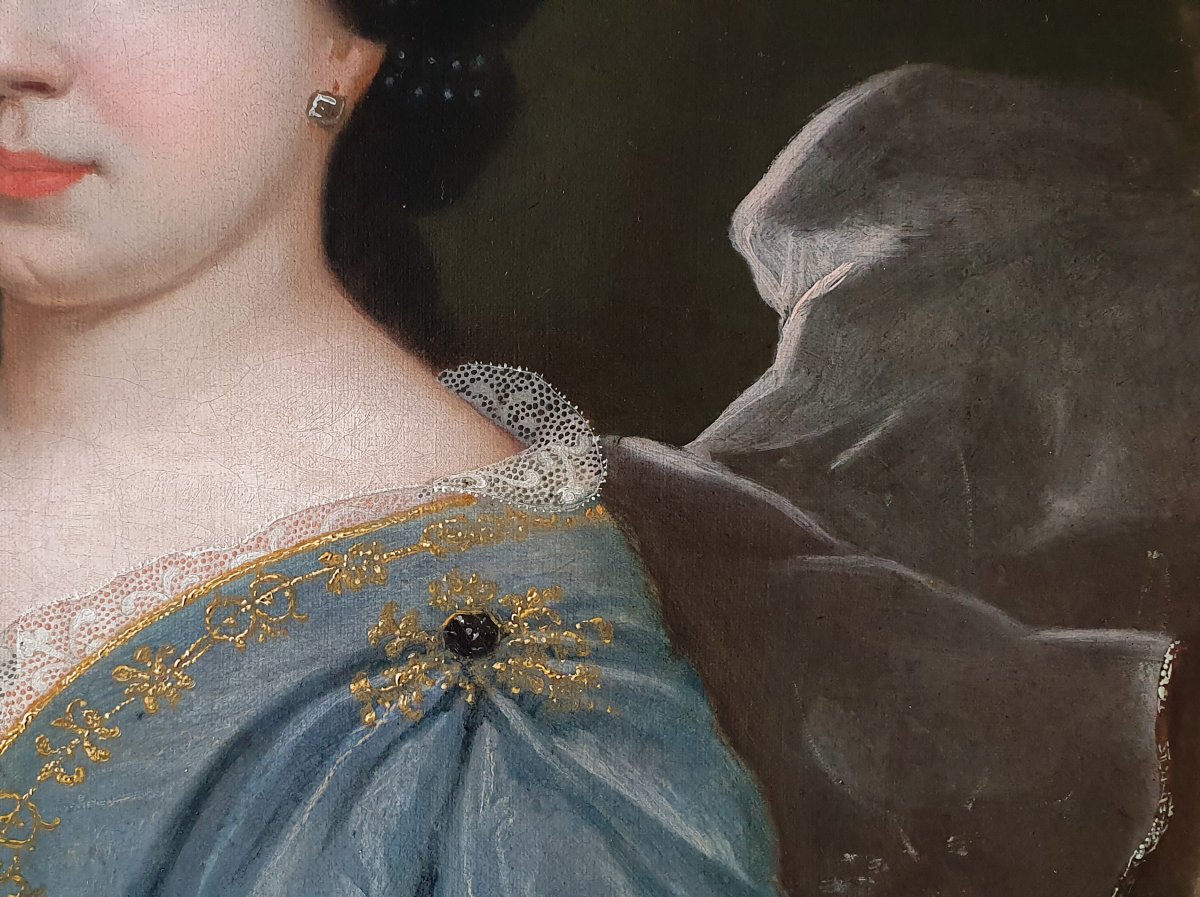 Portrait Of A Lady C.1680; Circle Of Francois De Troy (1645-1730), Carved 17th Century Frame-photo-3