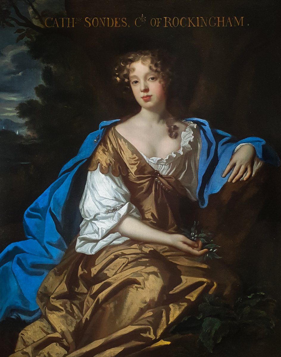 Portrait Of Catherine, Countess Of Rockington (1658-1695) C.1677 Studio Of Sir Peter Lely-photo-2