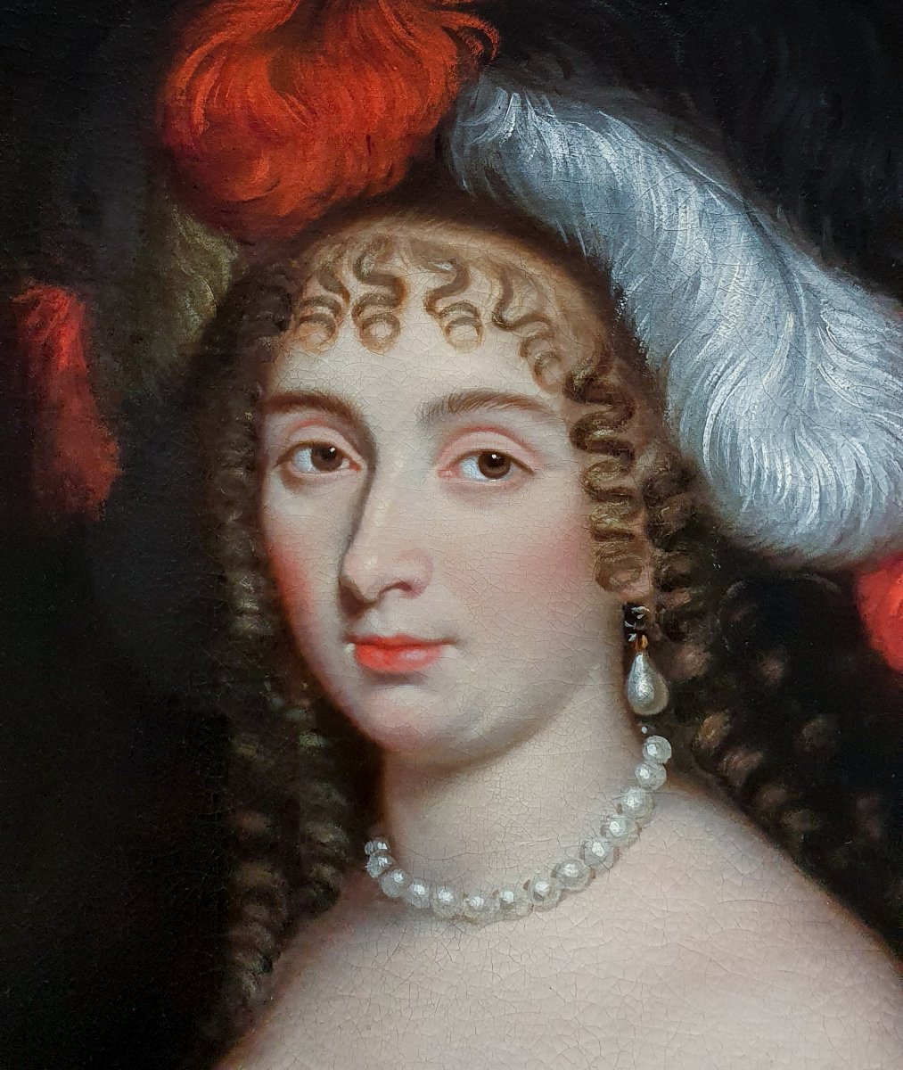 Portrait Of A Lady As Minerva C.1660; Circle Of Johannes Mytens (c.1614-1670); Antique Painting-photo-4