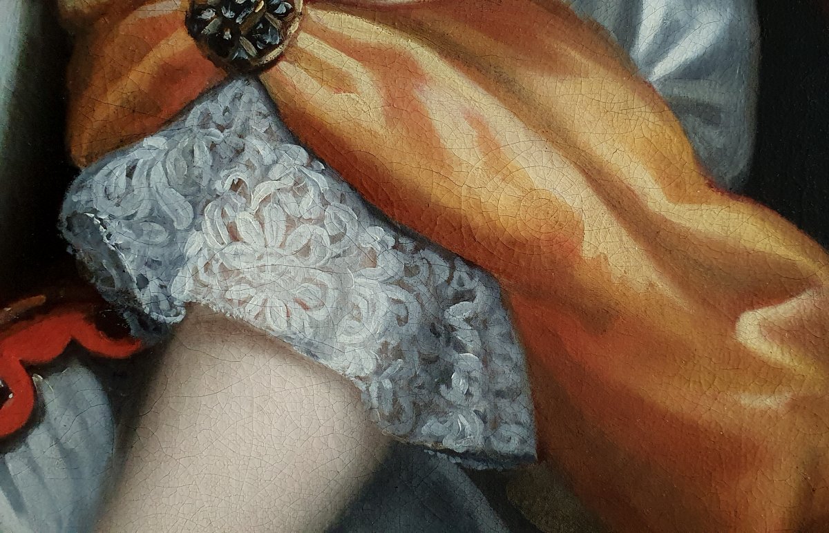 Portrait Of A Lady As Minerva C.1660; Circle Of Johannes Mytens (c.1614-1670); Antique Painting-photo-4