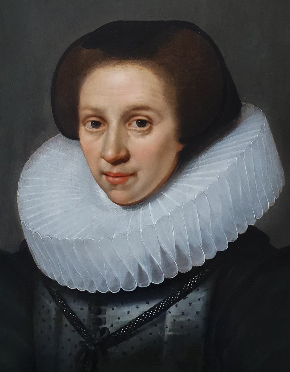 Vers 1620 Portrait d'Une Dame; Attribué à Michiel Jansz Van Mierevelt (1567-1641)-photo-1