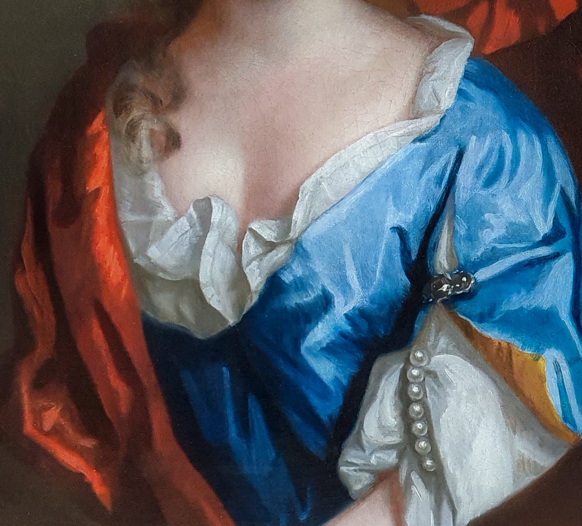 Portrait Of A Lady Of The Vavasour Family C.1695 By Thomas Murray (1663–1735), Antique Painting-photo-2