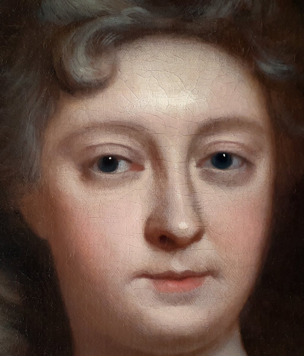 Portrait Of A Lady Of The Vavasour Family C.1695 By Thomas Murray (1663–1735), Antique Painting-photo-4
