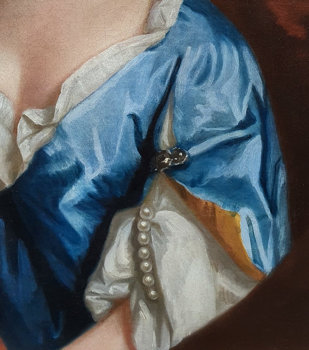 Portrait Of A Lady Of The Vavasour Family C.1695 By Thomas Murray (1663–1735), Antique Painting-photo-6