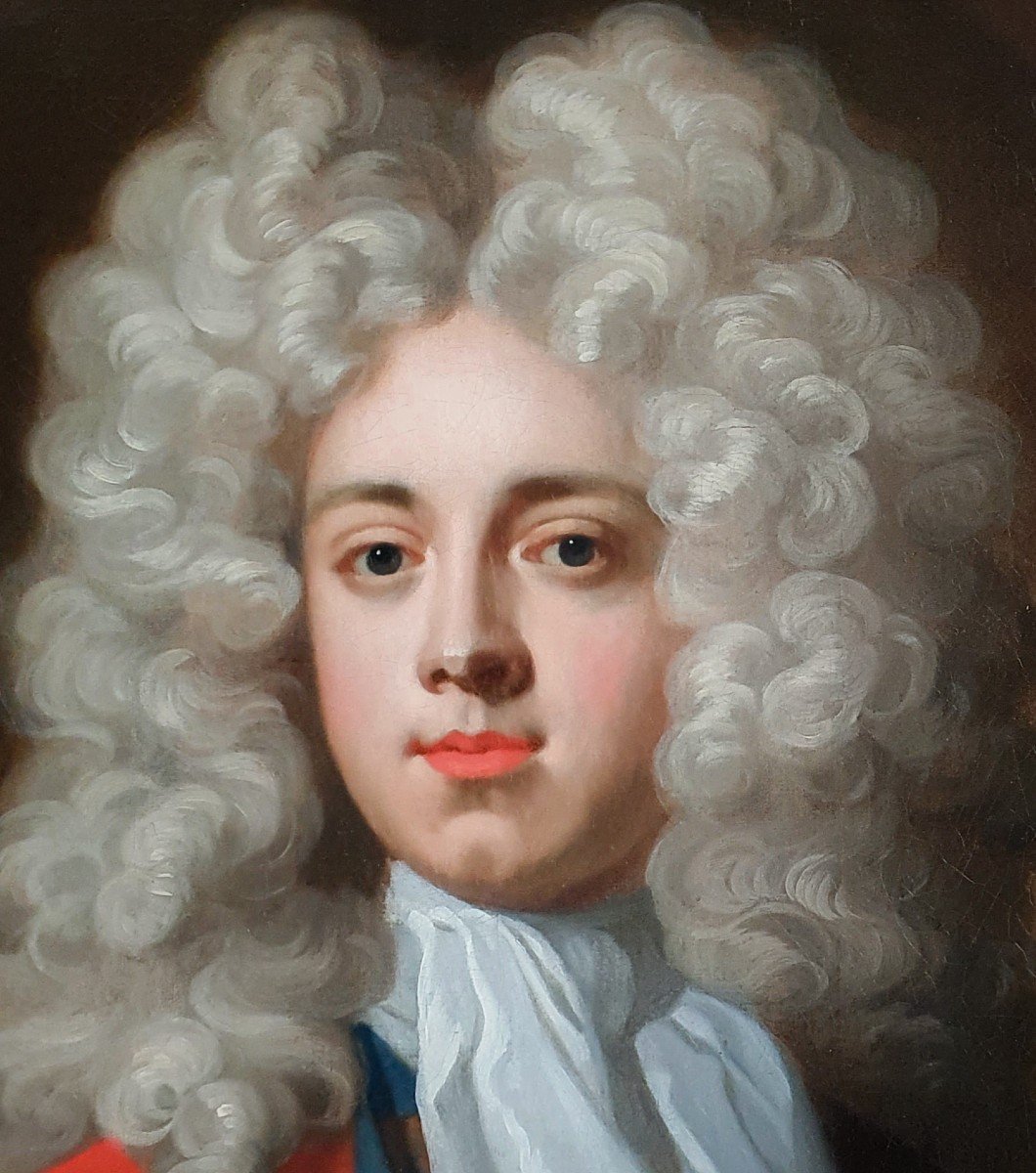 Portrait Of A Gentleman In A Red Coat C.1700; Attributed To John Kerseboom (fl.1680-1708)-photo-1