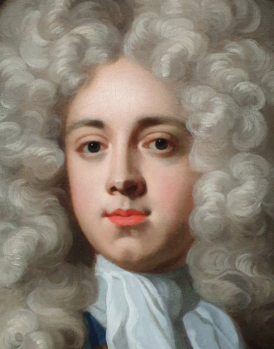Portrait Of A Gentleman In A Red Coat C.1700; Attributed To John Kerseboom (fl.1680-1708)-photo-2