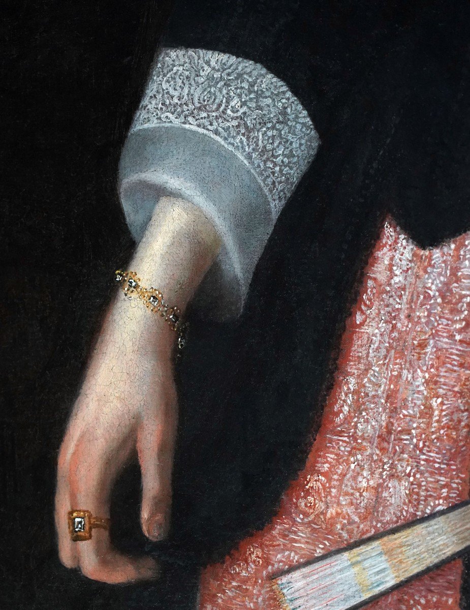 Portrait Of A Lady With A Fan C.1656; Circle Of Willem Drost (1633-1659)-photo-3