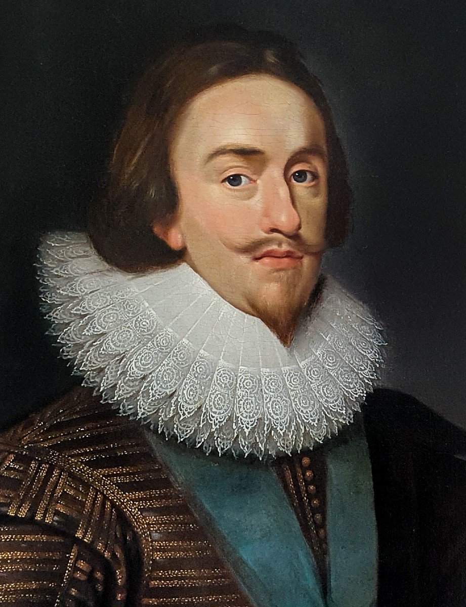 Portrait Of King Charles I With Royal Crown C.1633; Studio Of Daniel Mytens (c.1590-1647/48)-photo-2