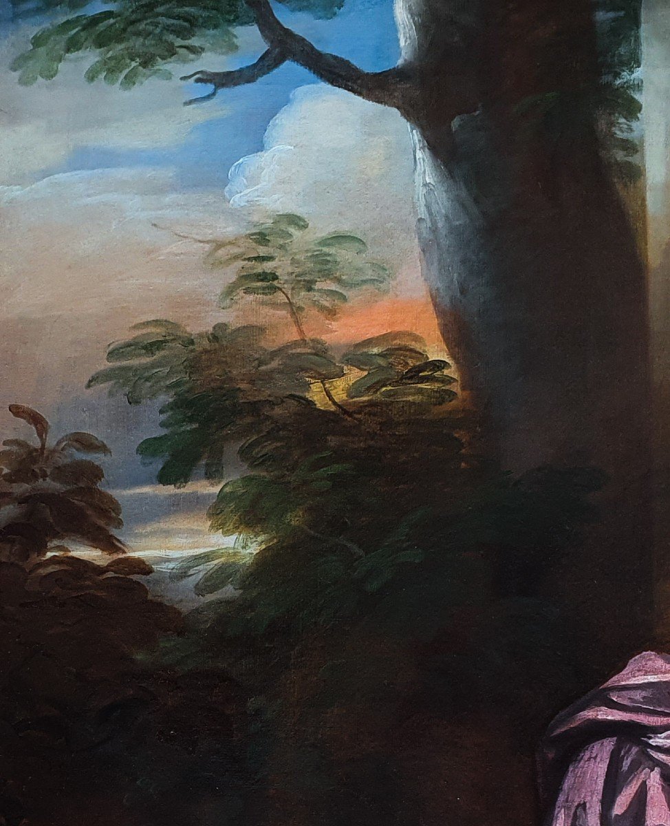 Portrait De Femme Vers 1690-1700, Huile Sur Toile Ancienne-photo-1