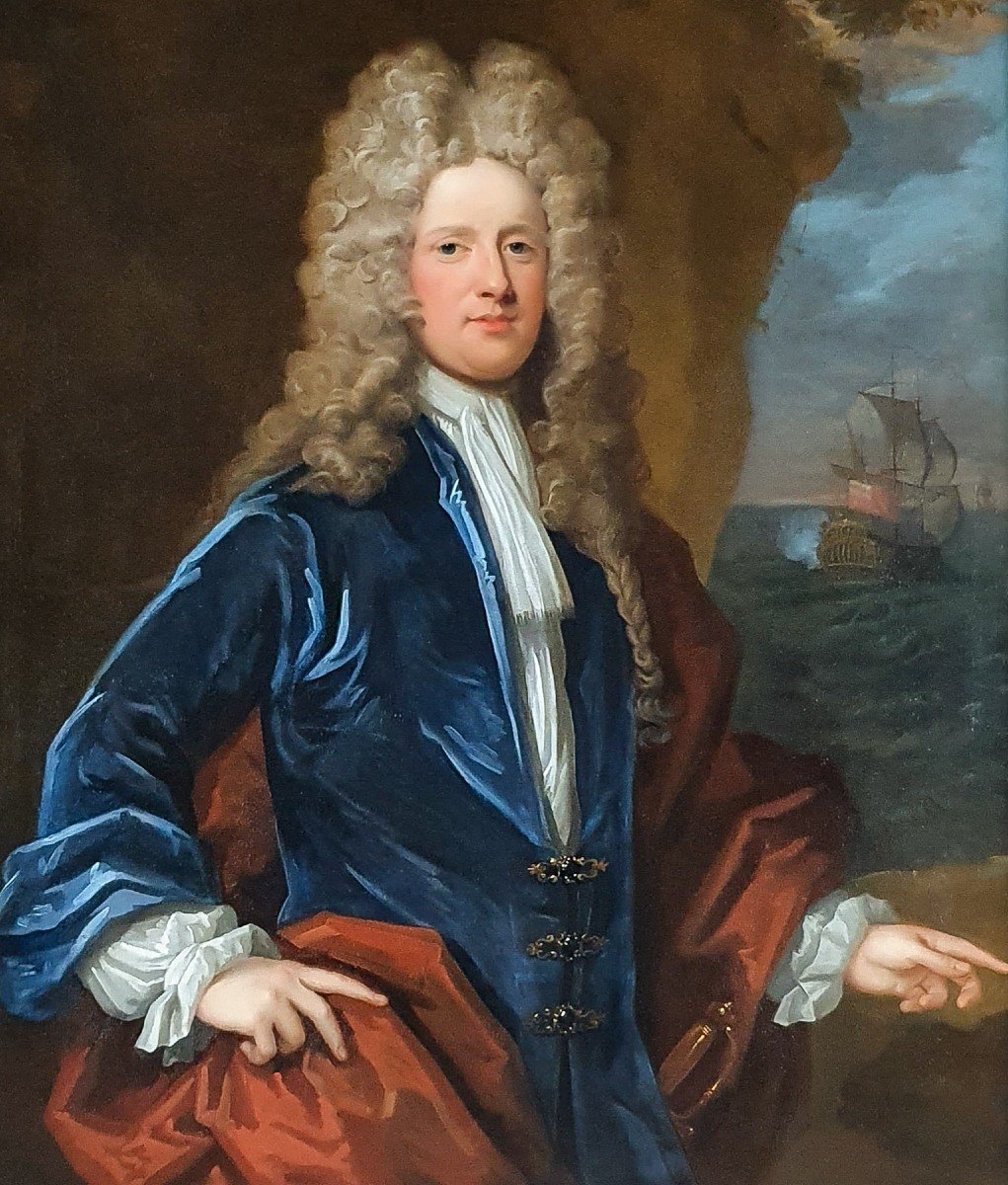 Portrait Of Captain James Moneypenny (1670-1721) C.1715; By Thomas Gibson (c.1680-1751)-photo-3
