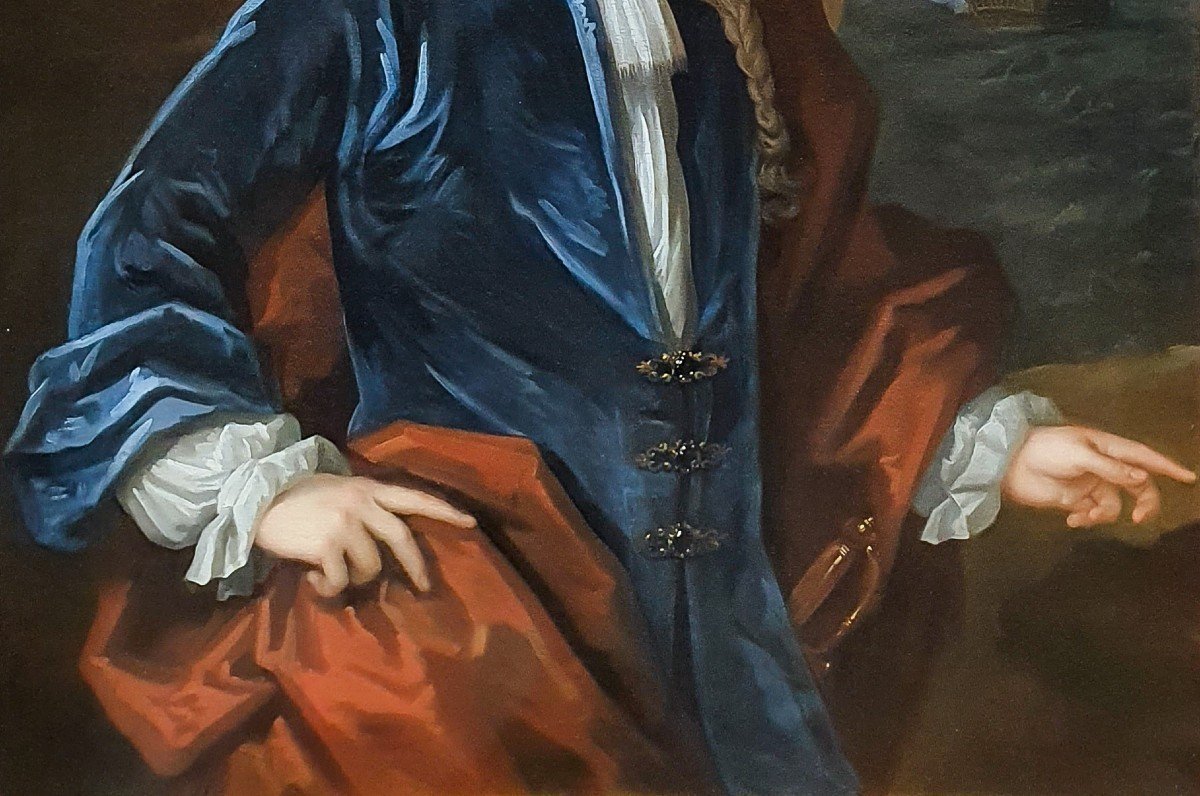 Portrait Of Captain James Moneypenny (1670-1721) C.1715; By Thomas Gibson (c.1680-1751)-photo-2