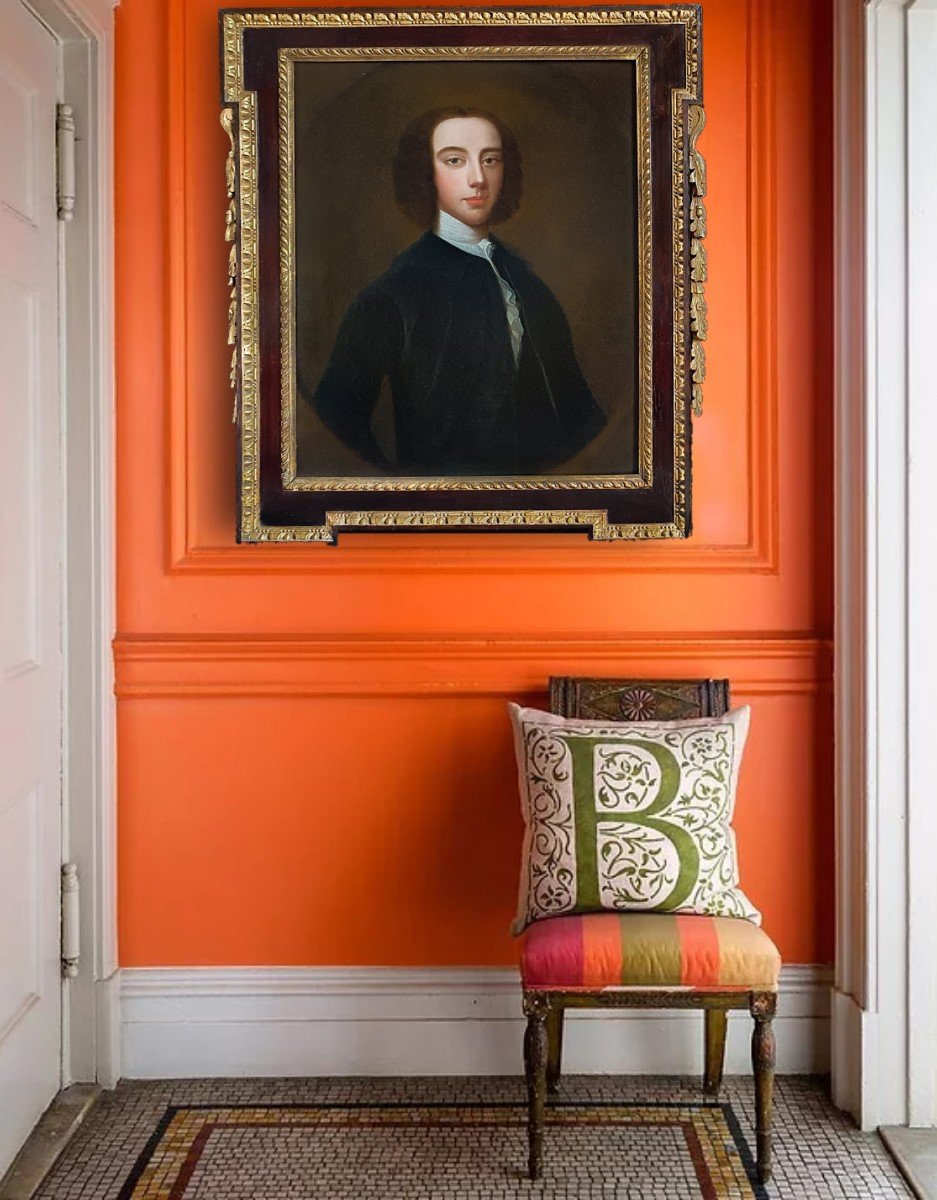 Portrait d'Un Gentilhomme Vers 1740; Provenance Du Manoir-photo-2