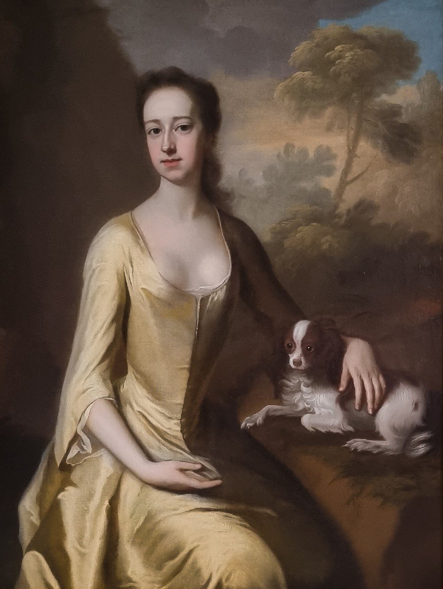 Portrait De Lady Mary Booth, Comtesse De Stamford Vers 1720, Peinture à l'Huile Sur Toile-photo-3