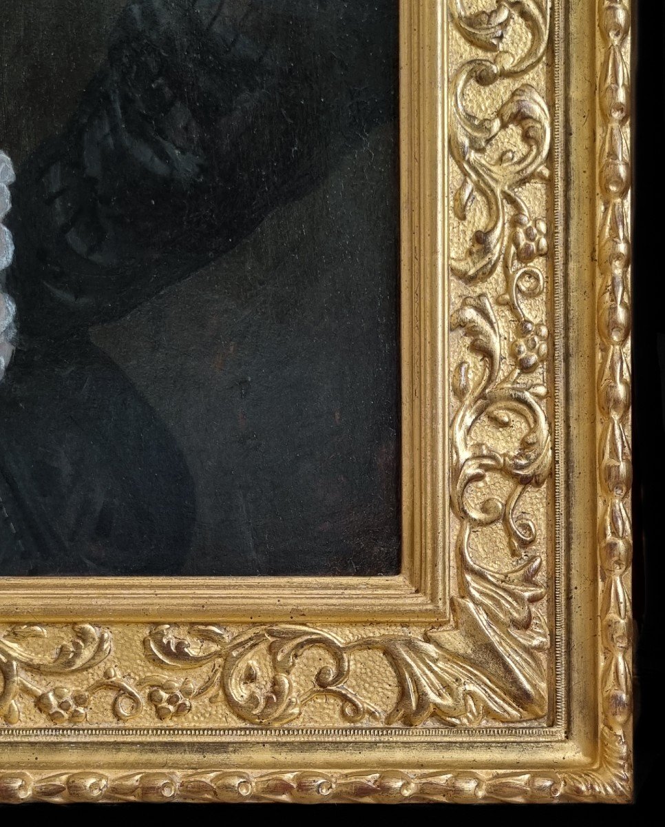Vers 1575/80 Portrait d'Un Gentilhomme En Pourpoint Noir Tenant Un Médaillon, Huile Sur Panneau-photo-3