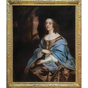 Vers 1661 Portrait Lady Judith Monson, Peinture à l'Huile,peinture Ancienne à l'Huile Sur Toile