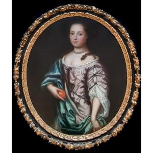 Portrait Of Lady Holding An Orange C.1700; Follower Of Jean-baptiste Van Loo, Oil Painting