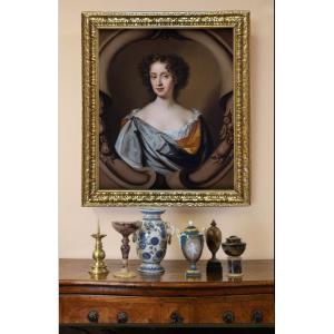 Portrait Of A Lady In An Elaborate Stone Surround C.1675-80; By Mary Beale, Celebrated  Artist
