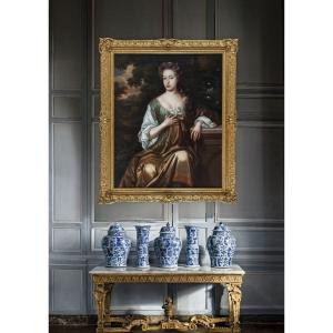 Portrait d'Une Dame Assise Près d'Un Socle Dans Un Paysage Boisé Vers 1684/87, Huile Sur Toile