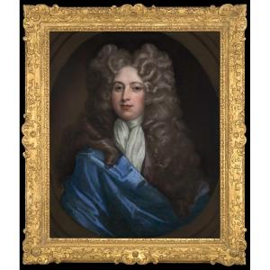 Portrait Of Gentleman With Wig & Blue Cloak C.1695-1710, Oil On Canvas Painting, Thomas Murray