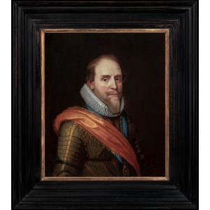 Portrait d'un gentilhomme, prince d'Orange-Nassau, XVIIe siècle peinture à l'huile