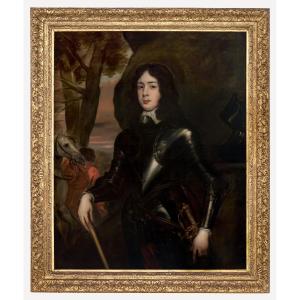 Portrait Of A Royalist Officer In Armour, With Horse & Groom, C.1650–1665; Anthony Van Dyke 