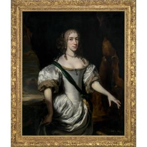Portrait Féminin en Satin Blanc, 1669 – Œuvre Rare et Signée, attribuée à Nicolaes Maes