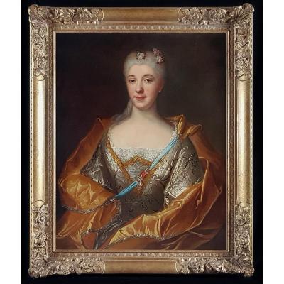 Portrait Of A Lady C.1715; Circle Of Hyacinth Rigaud (1659-1743)