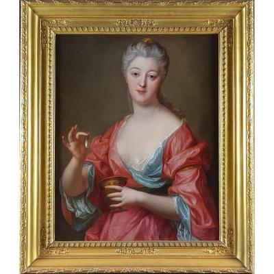 Portrait De Femme : « Cléopâtre » Qui Dissout La Perle, Année 1755