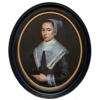 Portrait Of A Lady C.1645-1650; Attributed To Dirck Dircksz Van Santvoort (c.1609-c.1680)