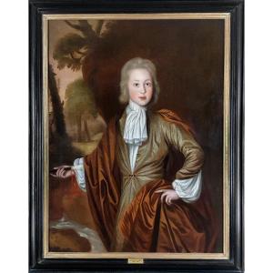 Portrait Of John Hewley Baines, Signed & Dated 1697; John Verelst (1648-1734) Antique Painting