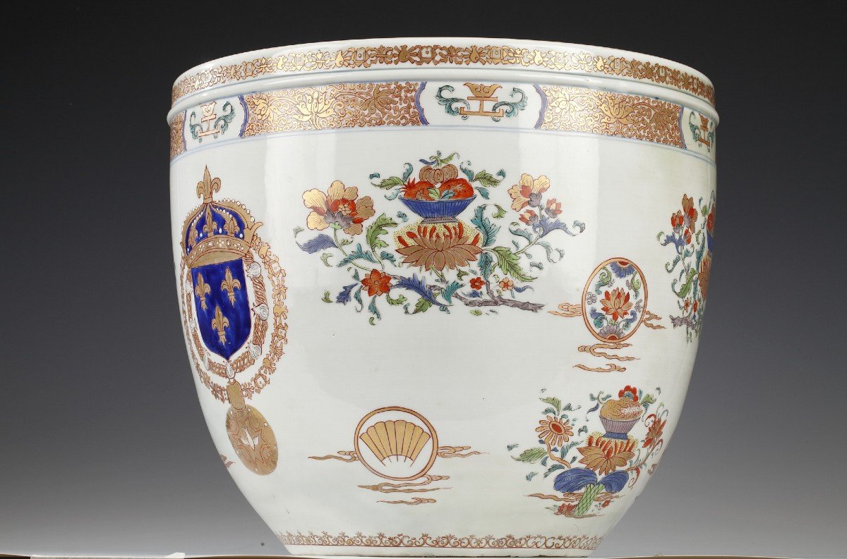 Planter And Decorative Dish Attr. To Samson & Cie, France, Circa 1880-photo-3