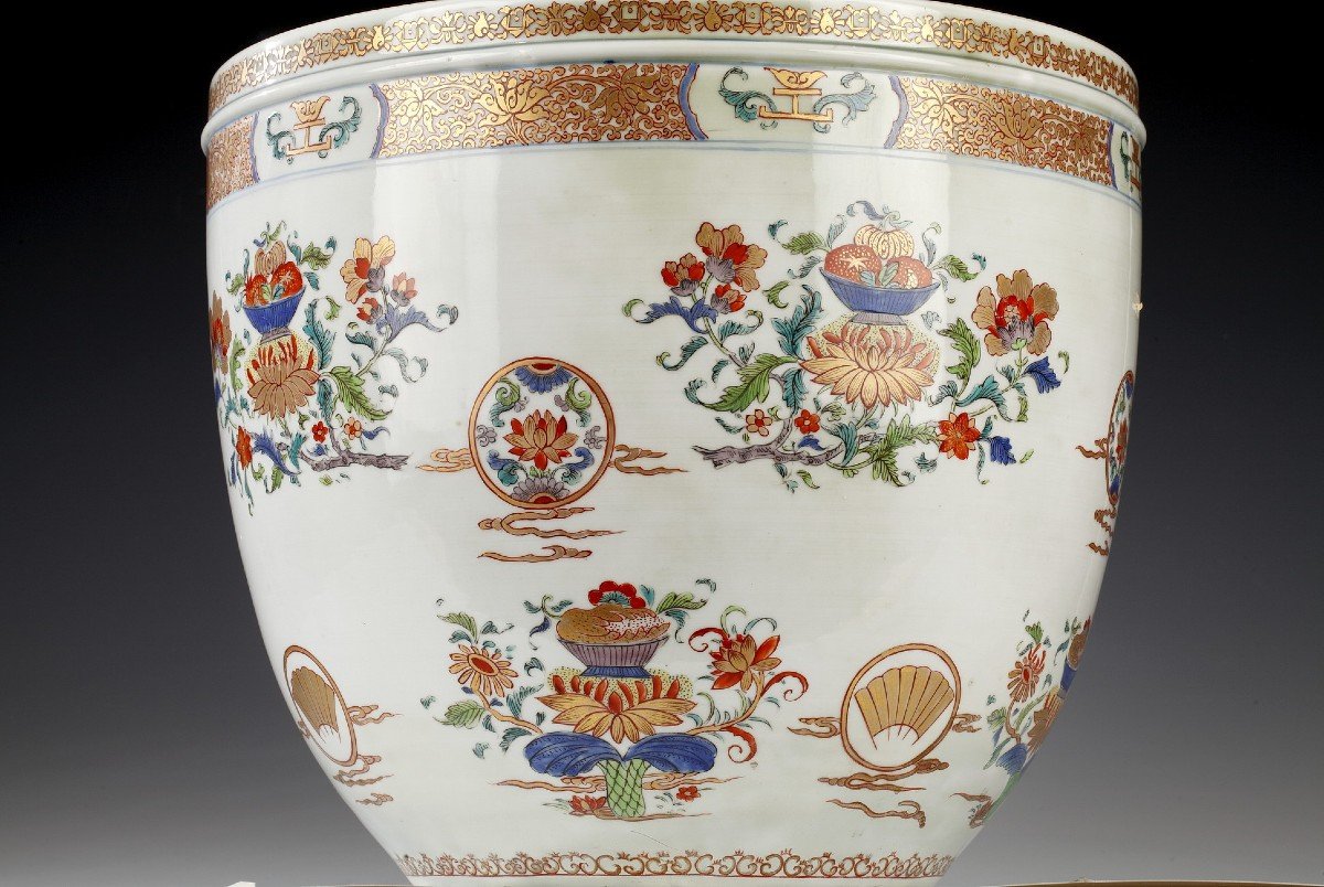 Planter And Decorative Dish Attr. To Samson & Cie, France, Circa 1880-photo-4