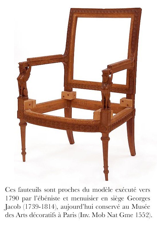 Paire de Fauteuils de style Directoire d'après G. Jacob, France, circa 1870-photo-5