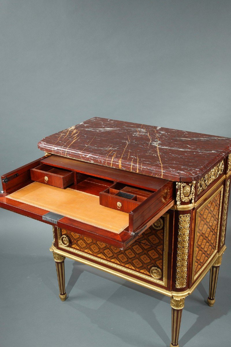 Paire De Commodes-écritoires Attribuées à Krieger, France, Circa 1880-photo-2