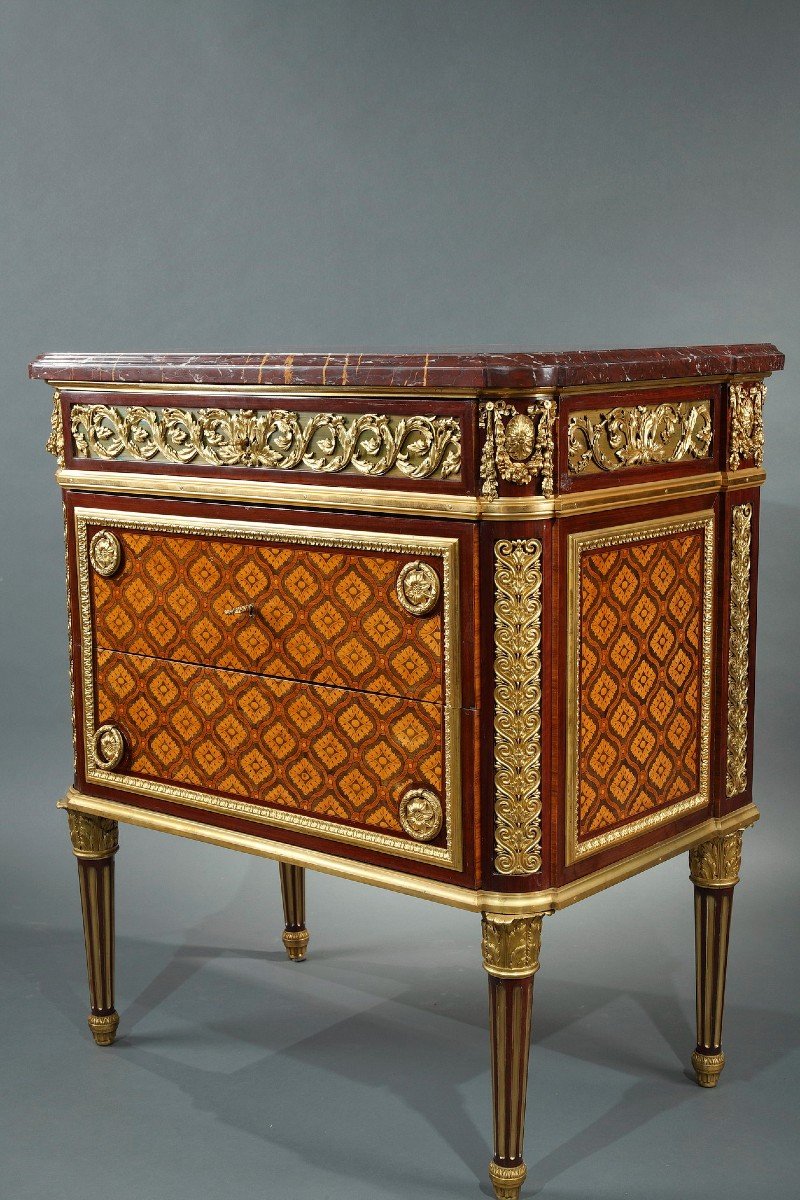 Paire De Commodes-écritoires Attribuées à Krieger, France, Circa 1880-photo-5