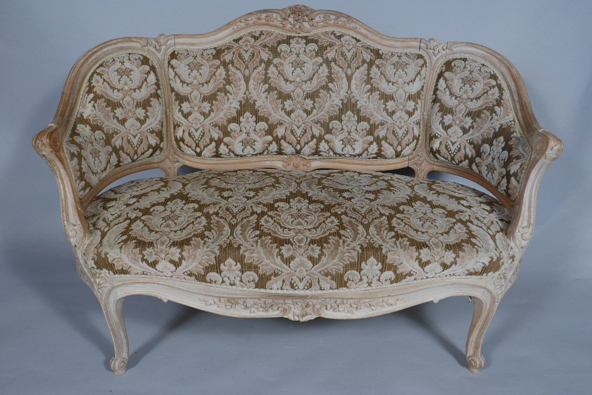 Louis XV Style Three Pieces Salon Set "à Chassis", France Circa 1880-photo-2