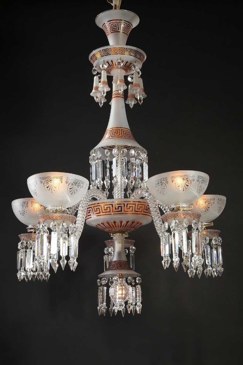 Lustre Néo-Grec en Cristal attribué à Baccarat, France, Circa 1890-photo-3