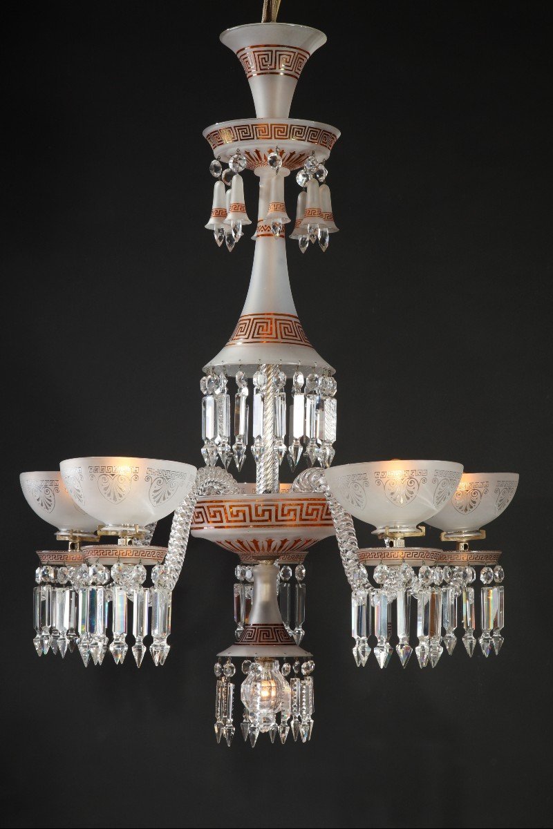 Lustre Néo-Grec en Cristal attribué à Baccarat, France, Circa 1890-photo-4