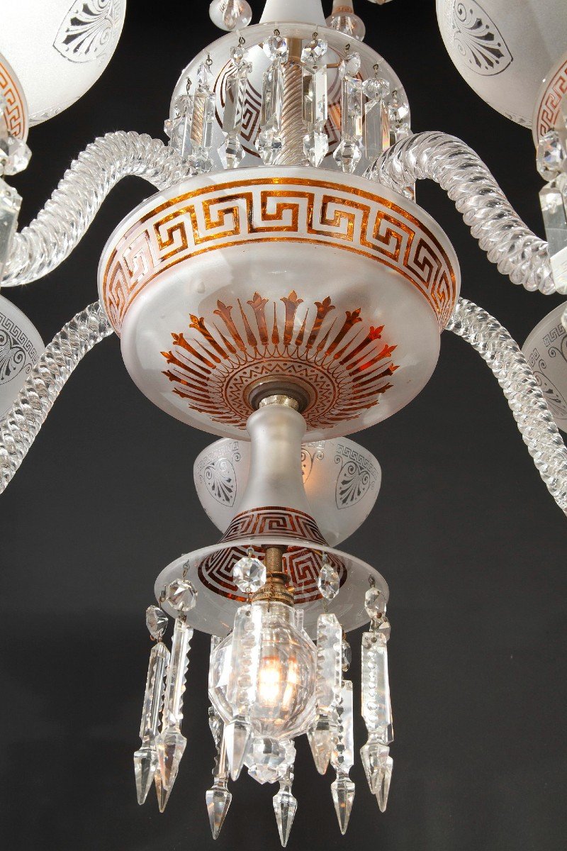 Neo-greek Opaque Crystal Chandelier Attr. To Baccarat, France, Circa 1890-photo-2