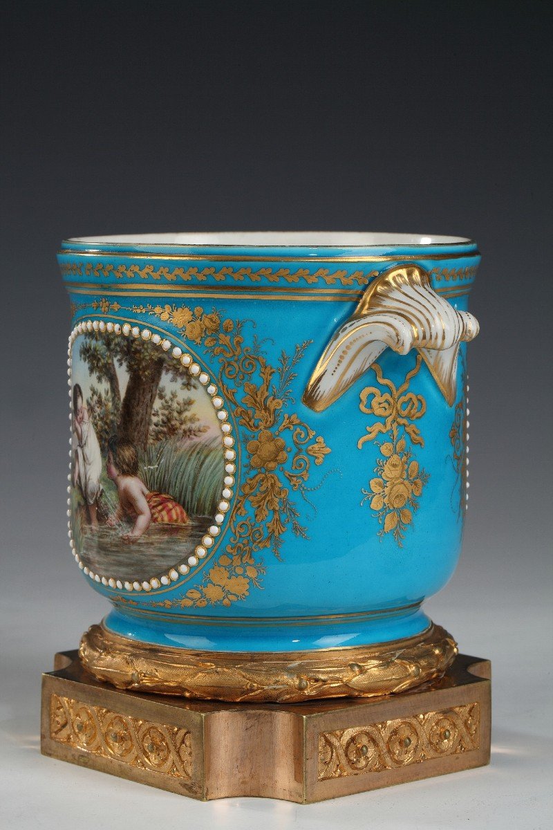 Pair Of Louis XVI Style "sèvres" Porcelain Glass-coolers, France C. 1880-photo-3