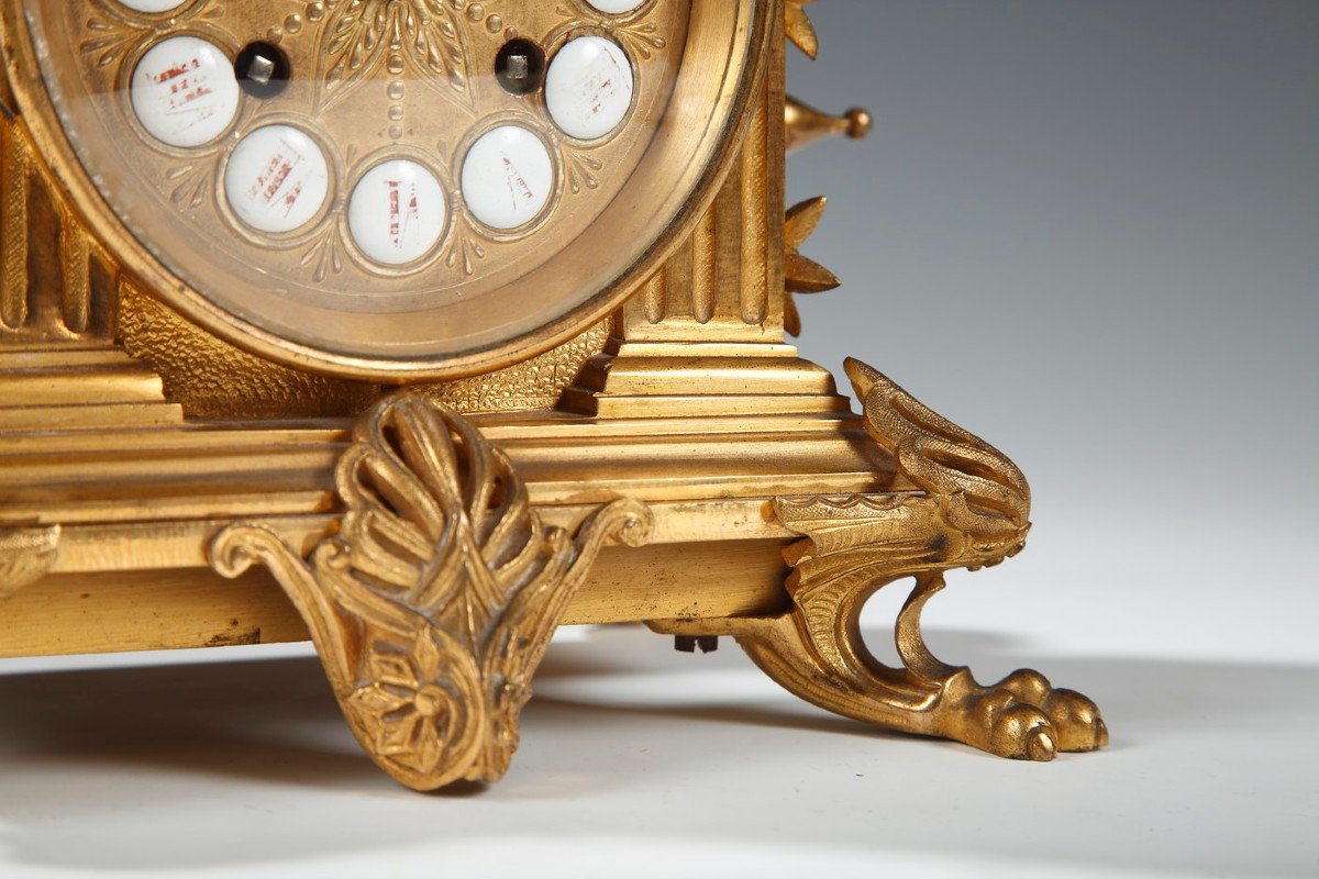 Pendule aux Amours par D’Aureville et Chameroy, Maison Barbot, France, Circa 1860-photo-2