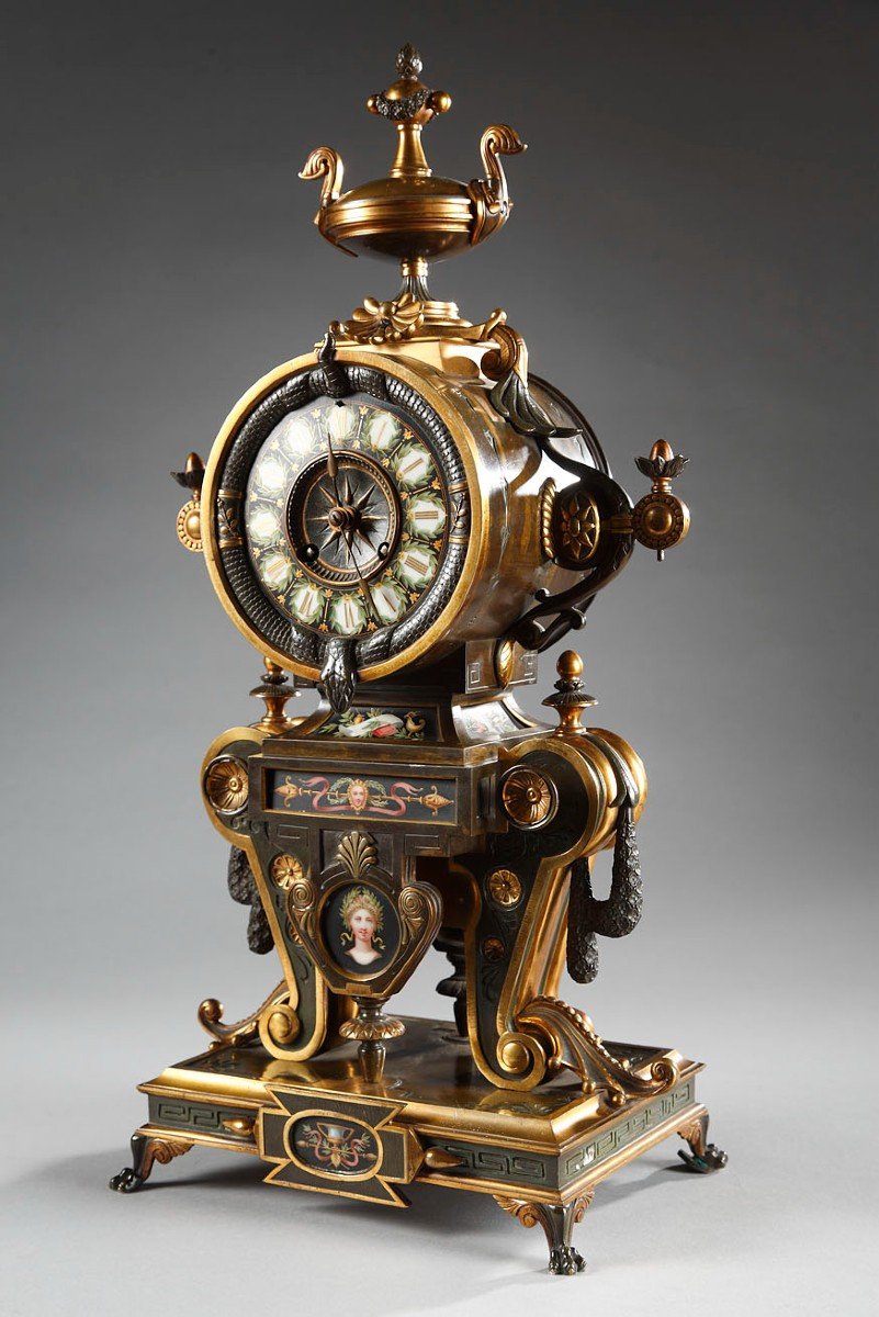Garniture de Cheminée Néo-grecque par H. Houdebine, France, Circa 1867-photo-2