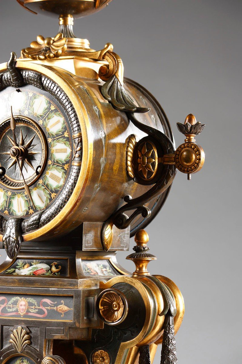 Garniture de Cheminée Néo-grecque par H. Houdebine, France, Circa 1867-photo-4