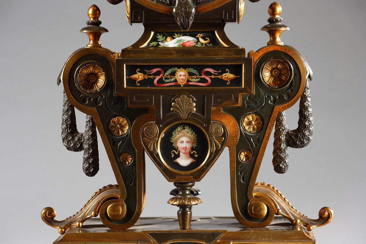 Garniture de Cheminée Néo-grecque par H. Houdebine, France, Circa 1867-photo-3