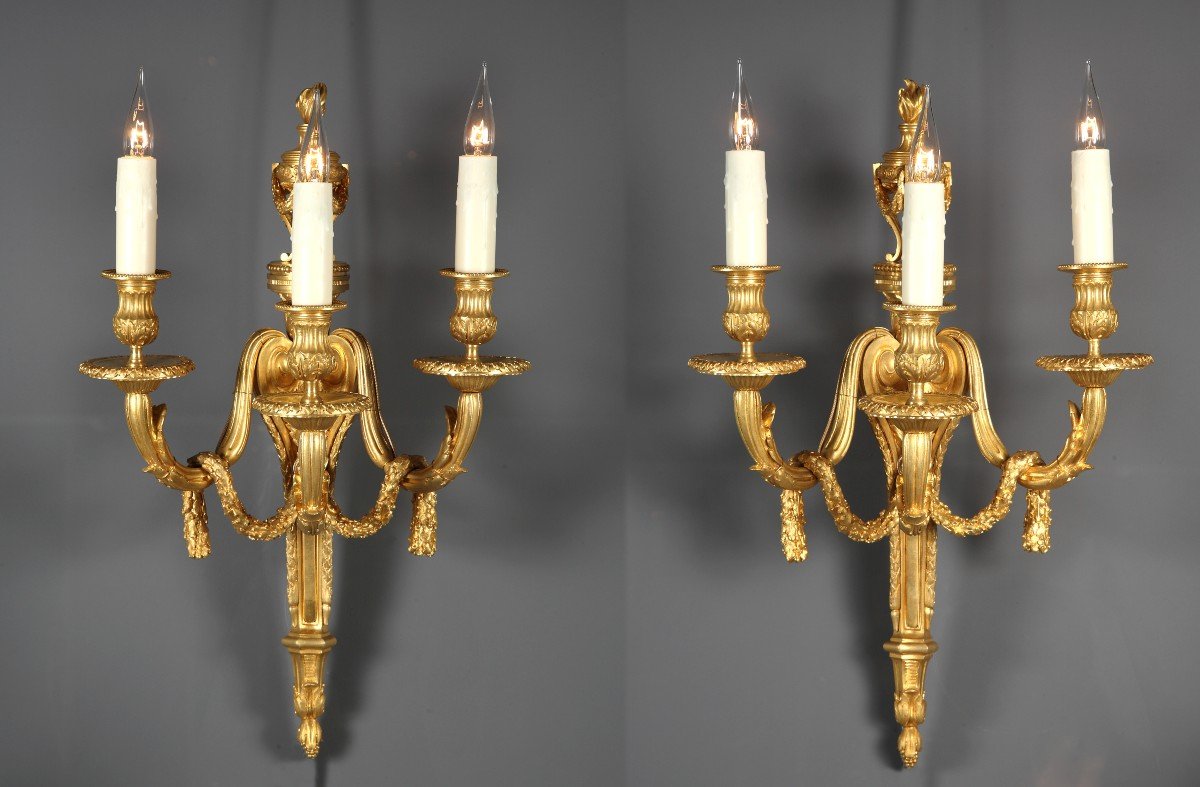 Paire D’appliques « Au Brasero », France, Circa 1880