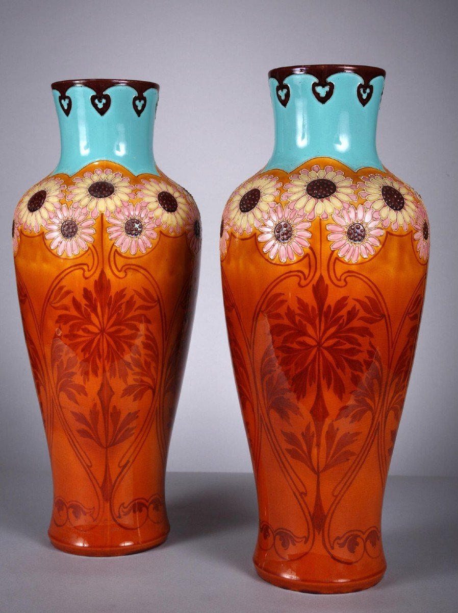 Paire De Vases, Liberty, Angleterre, Circa 1910