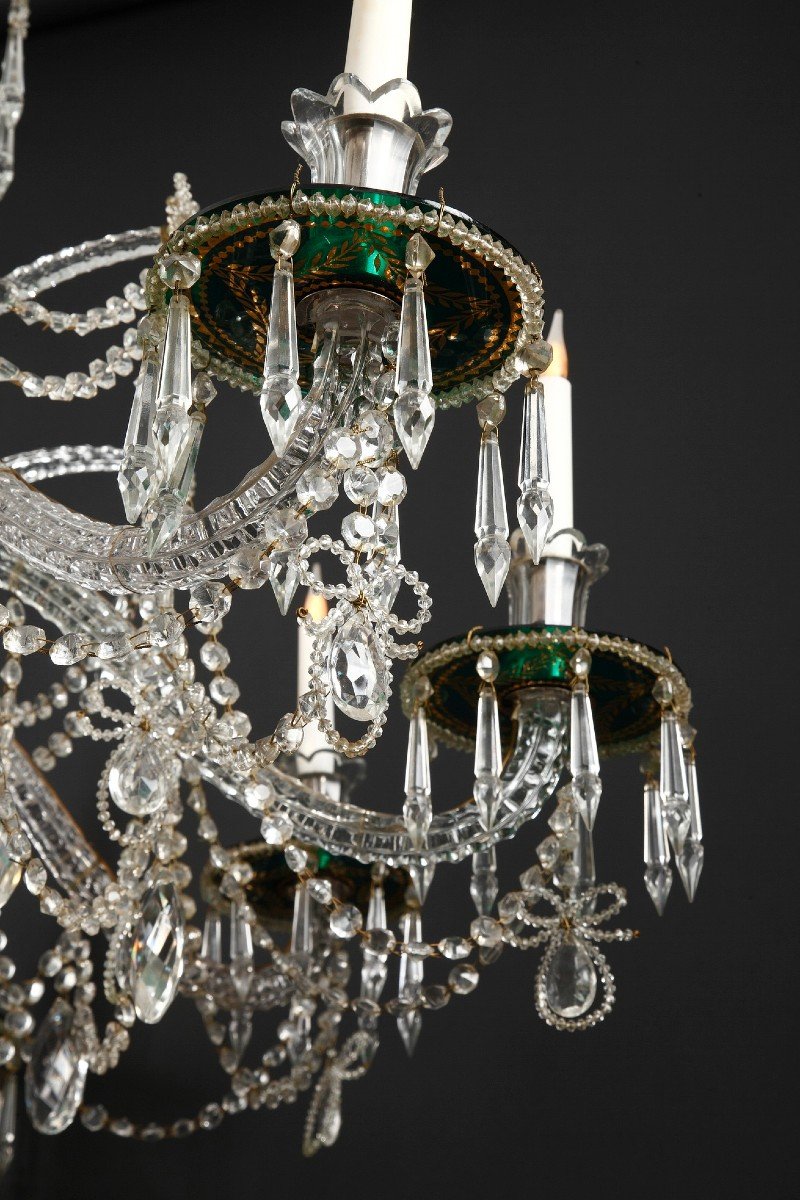 Crystal Chandelier, Attributed To Crystal Manufacture Of The Granja, Spain, Circa 1880-photo-1